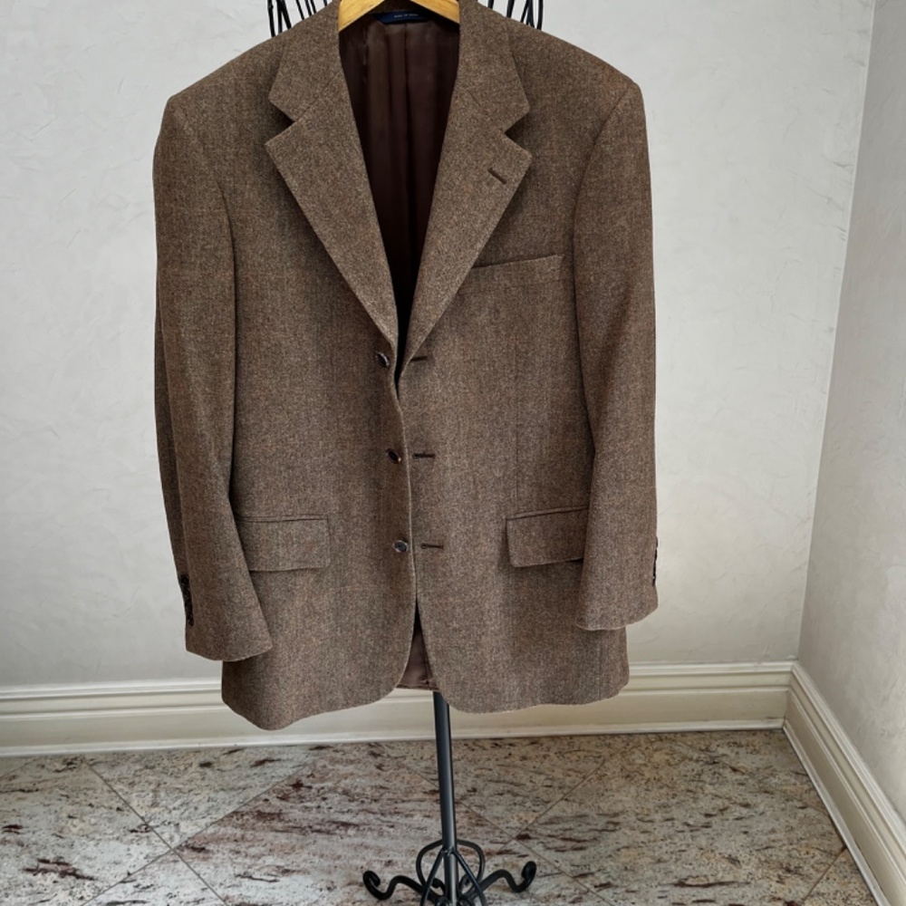 Brooks Brothers Men's Mens Brown Wool/Cashmere Blazer Jacket 38R Three 3 Buttons - Picture 2 of 16